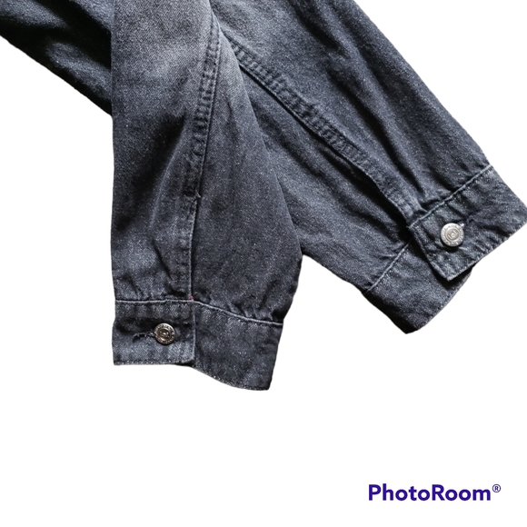 L.E.I Black Distressed Plaid Jean Jacket w/ Faux Fur Sherling lining Size XXL - Picture 6 of 6